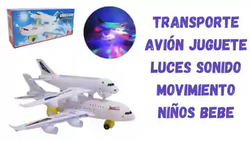 Transporte Avión Juguete Luces Sonido Movimiento Niños Bebe