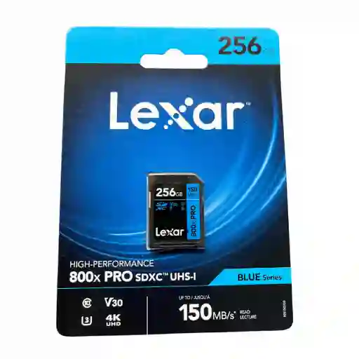 Memoria Sd 256gb Pro V30 4kuhd Blue 150mb/s Lexar