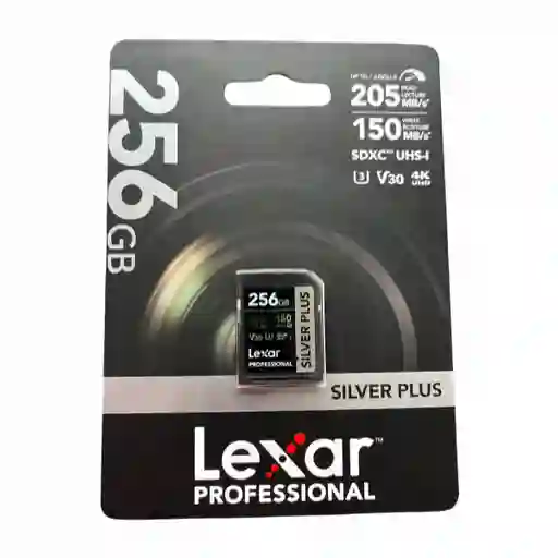 Memoria Sd 256gb V30 4k 150mb/s Silver Plusprofessional- Lexar