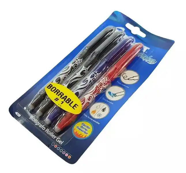 Boligrafo Pilot Frixion Borrable Blister X 4 Unds