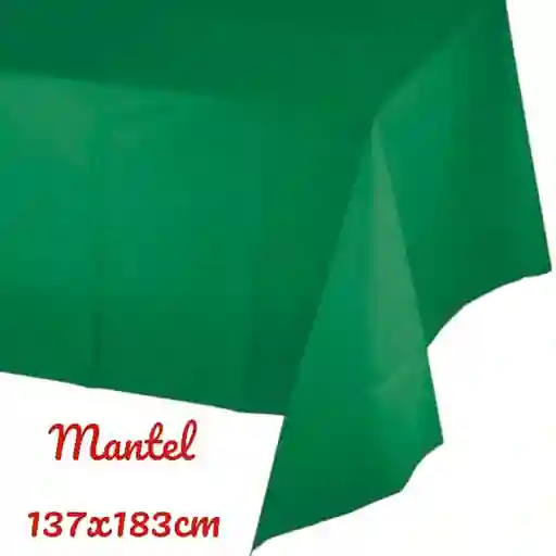 Mantel Plástico Reutilizable Verde Navidad