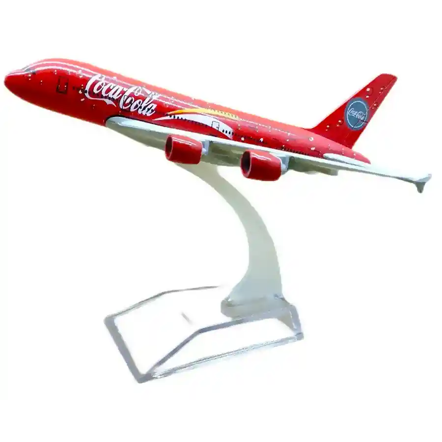 Avión Escala A380 Coca Cola 1:400 Metalico Con Base 15cm