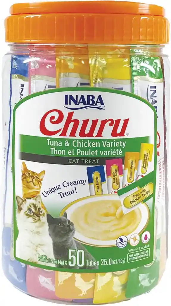 Churu Gato Bombonera X 50 Uds Atun Y Pollo Churu Cat Churu Para Gatos Churu Variety