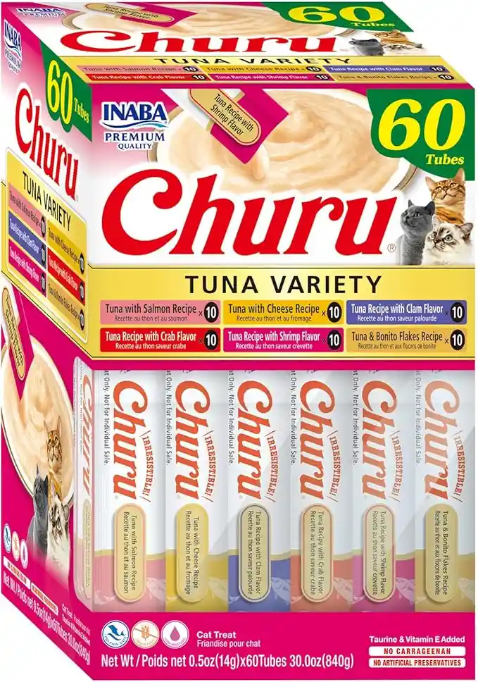 Churu Gato Caja Variedad X 60 Tubos Churu Cat Variety 60 Uds Churu Gatos