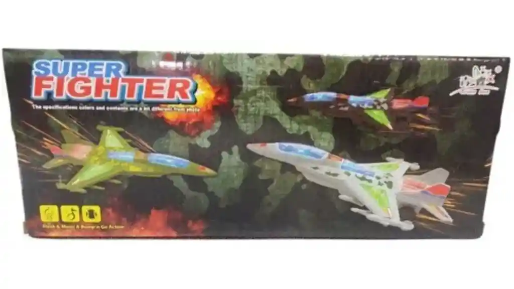 Avión Militar Movimientos Música Luces Niños Juguete