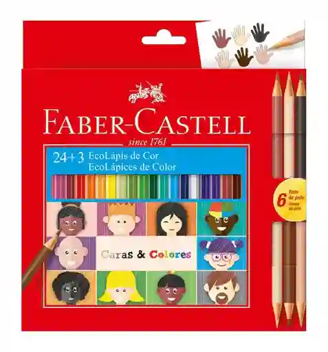 Lapíz De Colores Faber - Castell Eco- Lápices De Color 24+3 Caras Y Colores