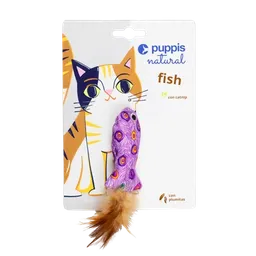 Juguete Para Gato Pez Con Plumas Violeta