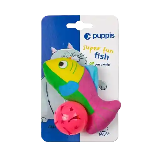 Juguete Para Gato Pez Con Pelota Rosa