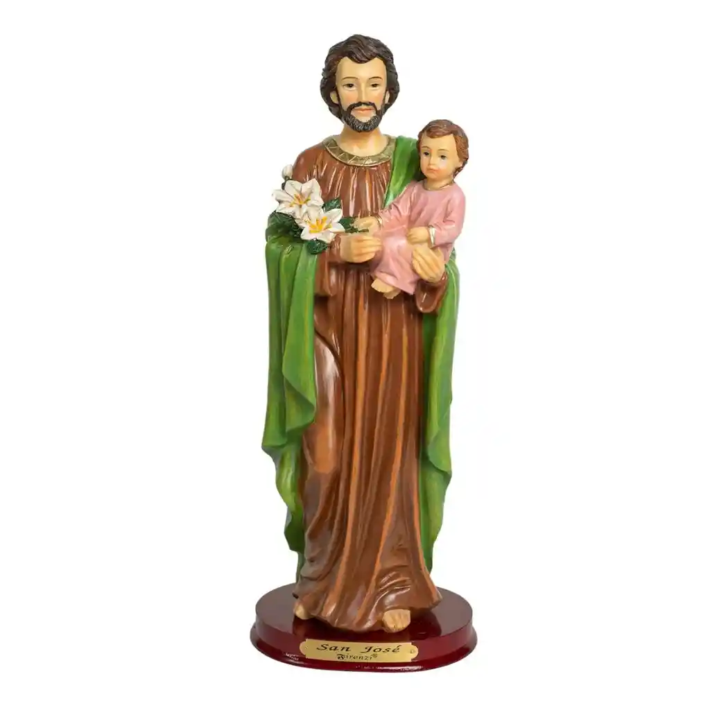 Figura Religiosa San José 13cm Porcelana Italiana Firenzi