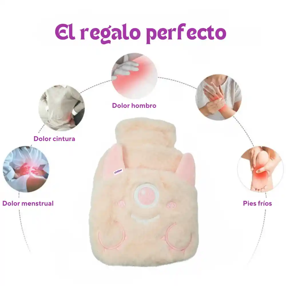 Bolsa Térmica Peluche Agua Caliente Para Cólicos Menstruales