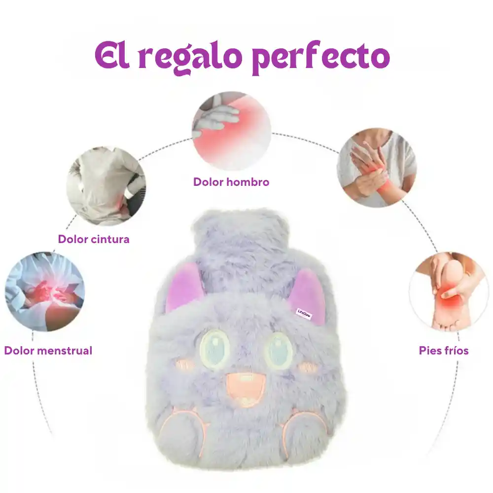 Bolsa Térmica Peluche Agua Caliente Para Cólicos Menstruales