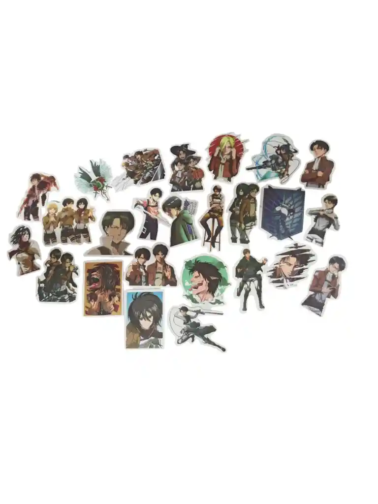 Pegatinas Shingeki No Kyojin Stickers Calcomanias Adhesivos Coleccion X25 Unidad