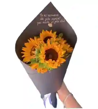 Brillo De Sol: Bouquet De 5 Girasoles