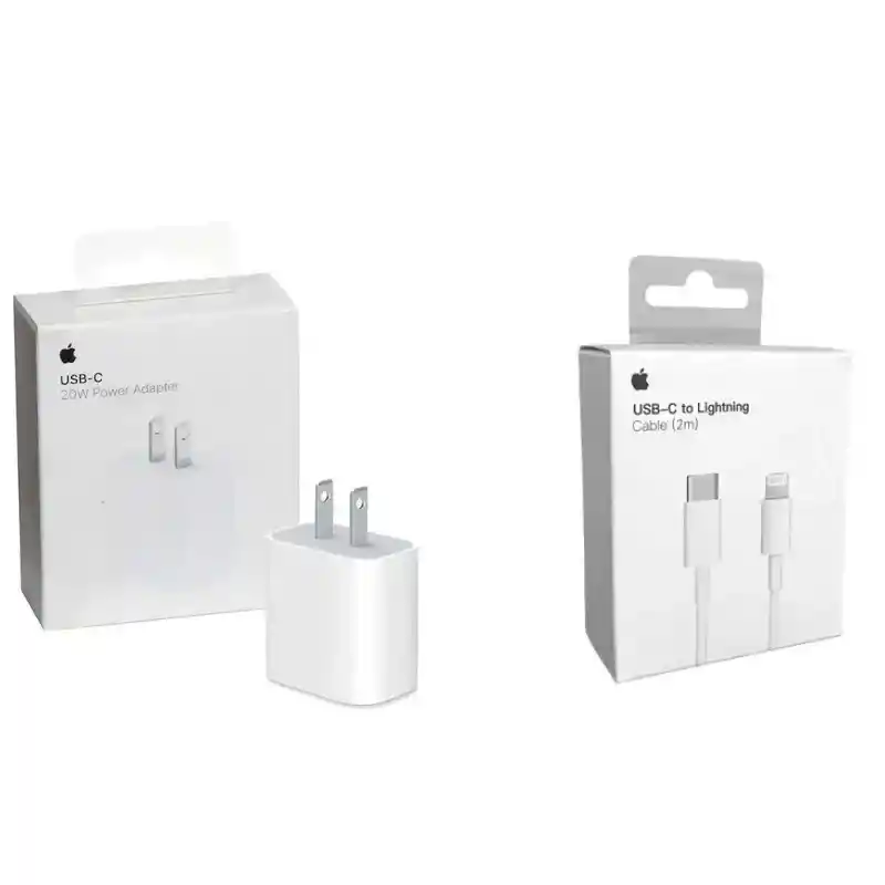 Cargador Iphone 20w Carga Rapida Aaa + Cable 2 Metros Tipo C A Lightning Excelente Calidad