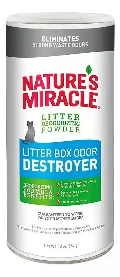 Nature Miracle Polvo Destructor Olor Caja Arena Gato X 20 Oz