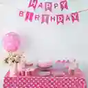 Mantel Plástico Reutilizable Fucsia Con Puntos Blancos