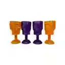 4 Copas Plasticas Craneo Skull Calaveras Psicodelicas Halloween