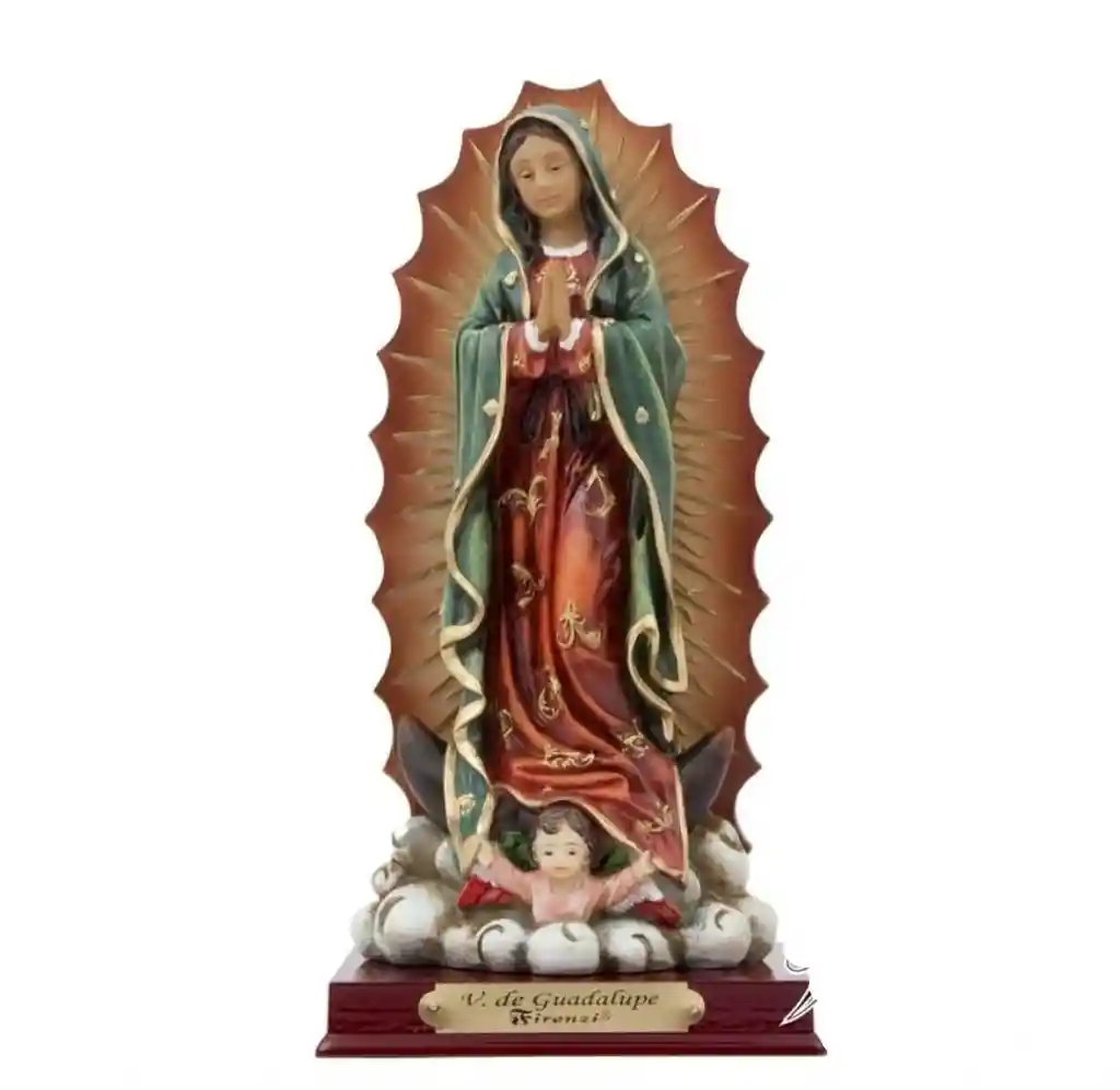 Figura Religiosa Virgen De Guadalupe 22cm Porcelana Italiana Firenzi