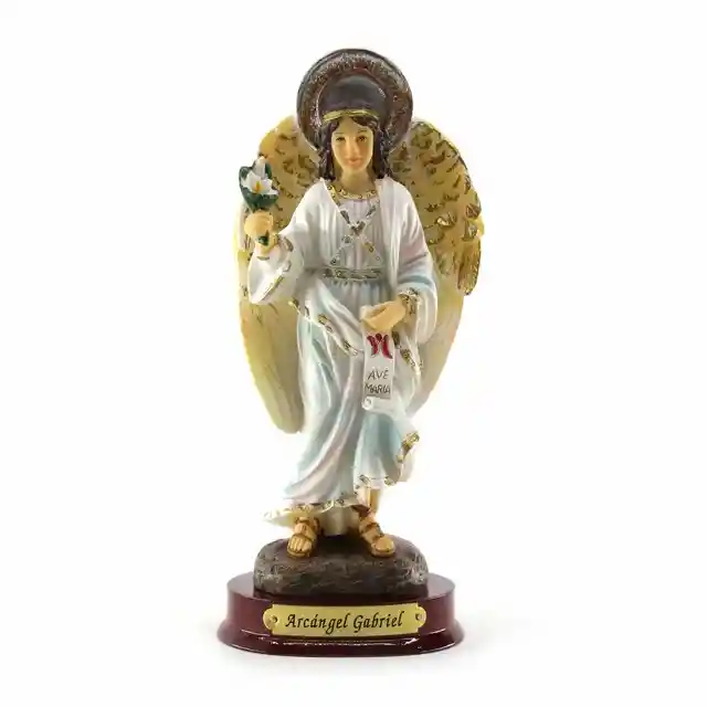 Figura Religiosa Ángel Arcángel Gabriel 13cm Porcelana Italiana Firenzi