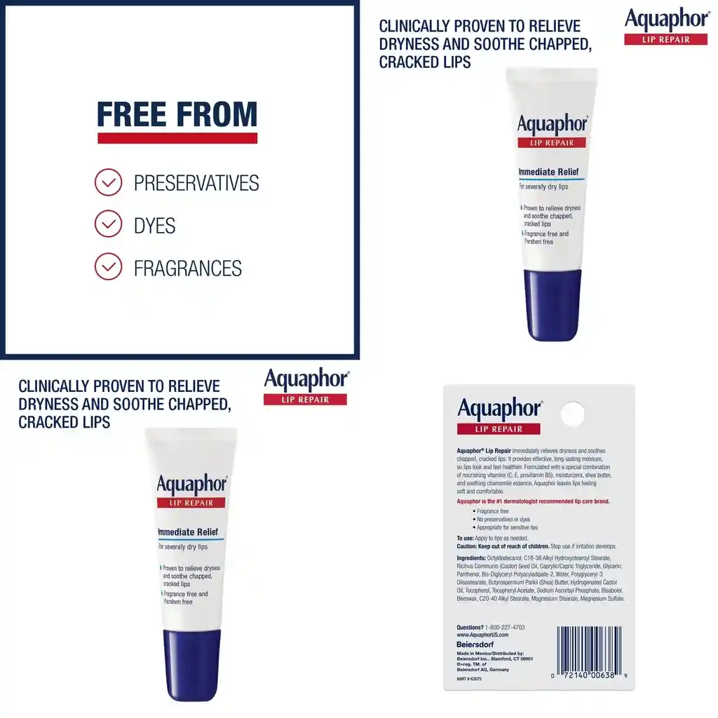 Aquaphor Ungüento Reparador De Labios 0.35 Oz Balsamo Labial