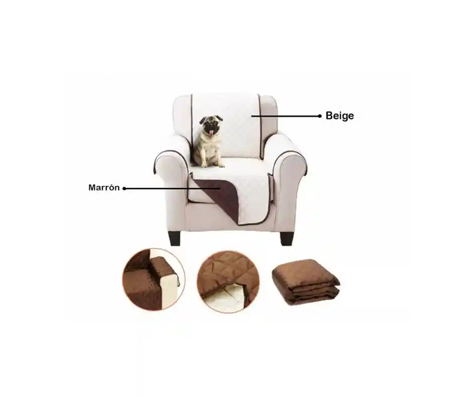 Forro Protector Para Silla Doble Faz Lavable 1 Puesto.