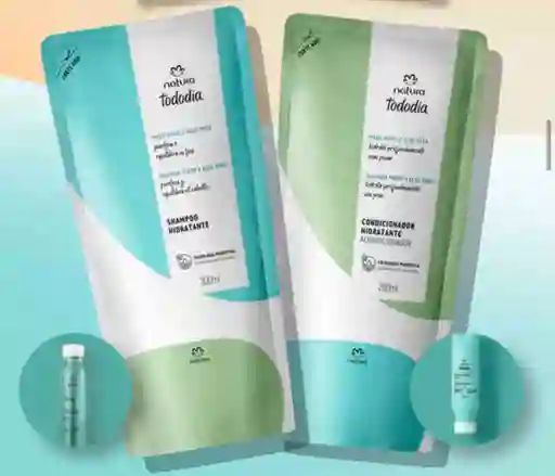 Kit Repuesto De Shampoo Y Acondicionador Manzana Verde Y Aloe Vera Hidratación.