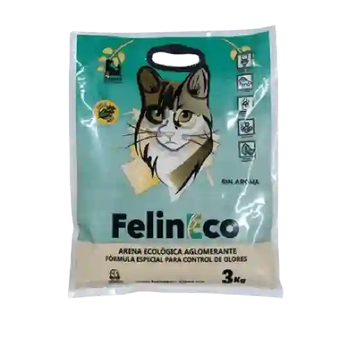 Arena Para Gato Felineco Maiz Sin Aroma 3kg