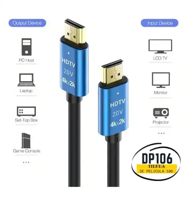 Cable Hdmi 1.5 Mts 4k Alta Velocidad