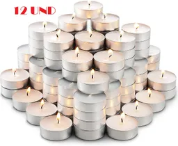 12 Velas Te Velitas Tealight Con Portavelas Leña Fogata Chimenea Asado Bbq Romantica Decorativas Ritual Baño Tina Pebetero