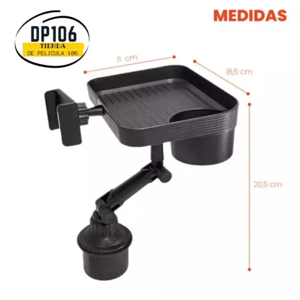 Holder Cup Para Carro Porta Vaso Con Bandeja Soporte Celular