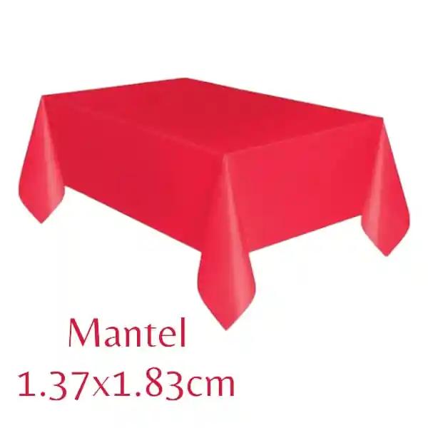 Mantel Plástico Reutilizable Rojo