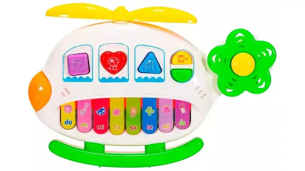 Piano Organeta Helicóptero Avión Animales Nota Musicales