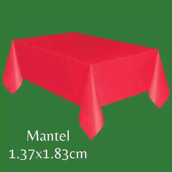 Mantel Plástico Reutilizable Rojo