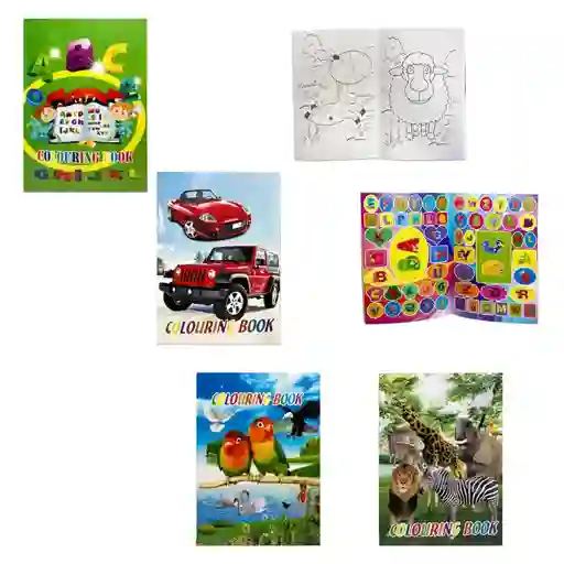 Libro Para Colorear Con Stikers - 8 Hojas