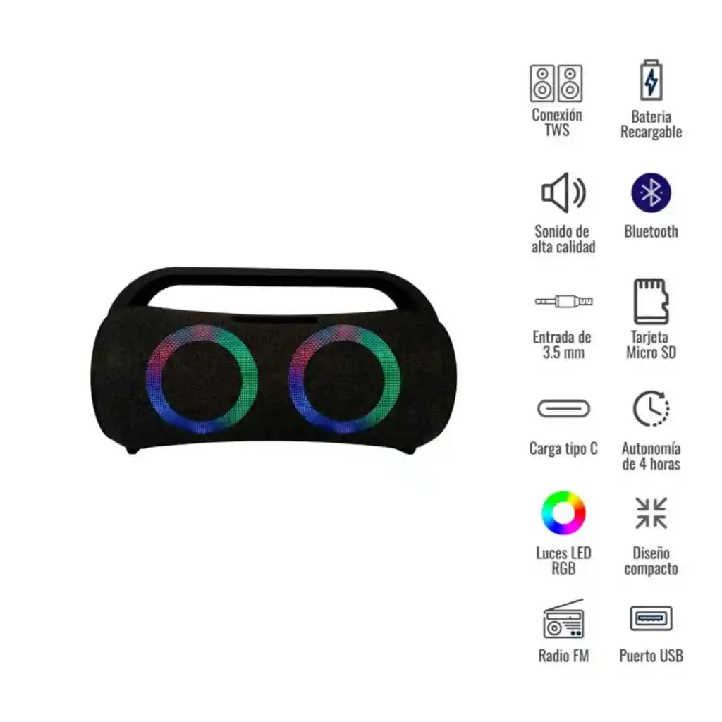 Parlante Bluetooth Mega Bass Tws + Smartwatch T900