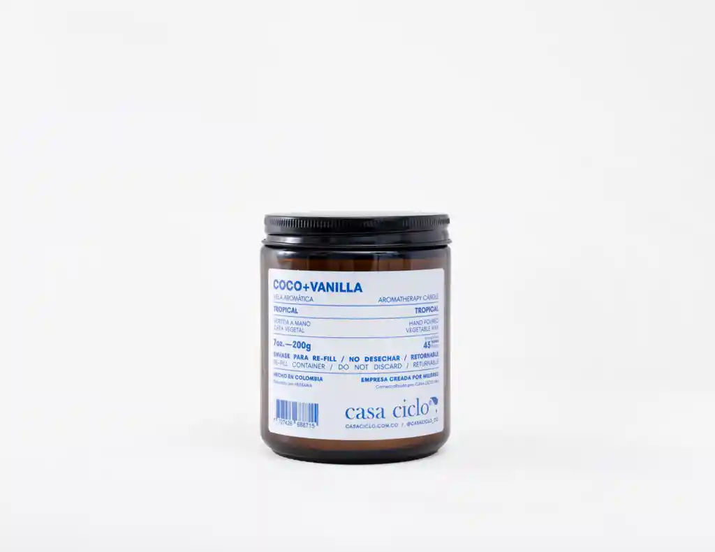 Vela Aromática Coco + Vainilla 200g