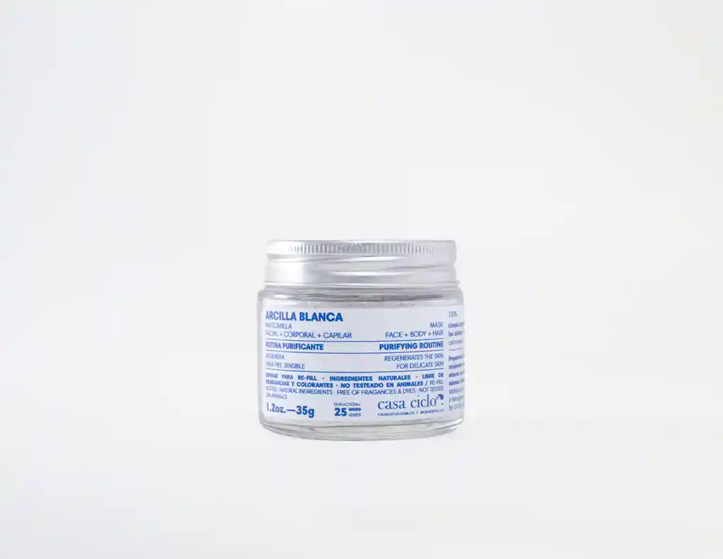 Mascarilla Facial, Corporal Y Capilar Arcilla Blanca 35g