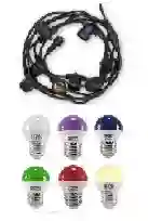 Extension Ramal De 10 Metros Con 12 Bombillos Pin Pon De Colores