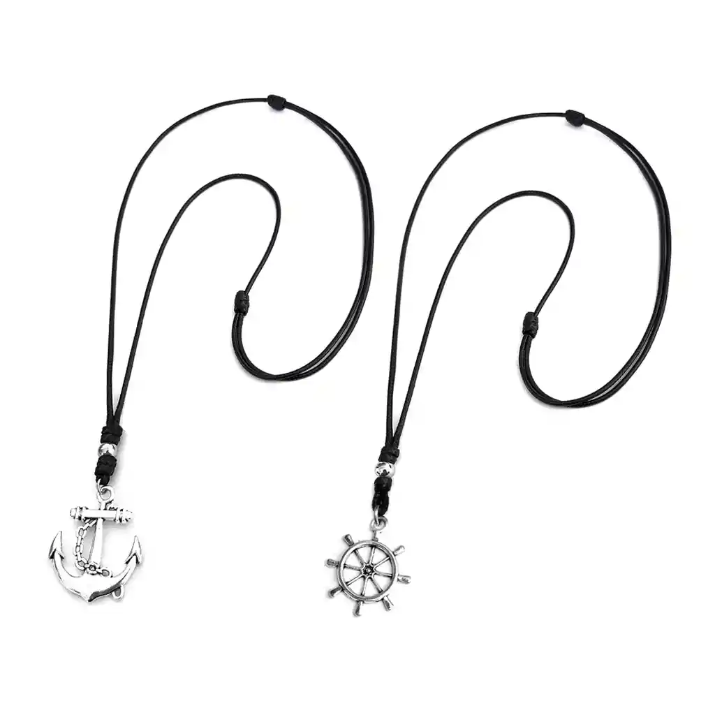 Collares Para Pareja Con Ancla Y Timón
