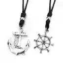 Collares Para Pareja Con Ancla Y Timón