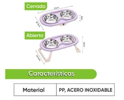 Comedero Plegable Colors Doble Mediano