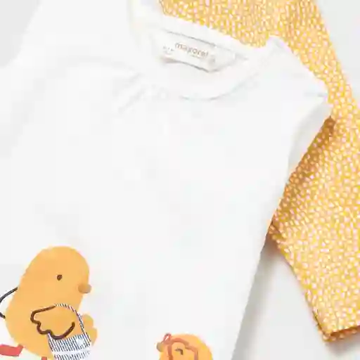 Conjunto De 6 A 9 Meses De 2pz Blusa Blanca Patitos Amarillo, Set De Blusa Y Pantalón Para Recién Nacido - Mayoral