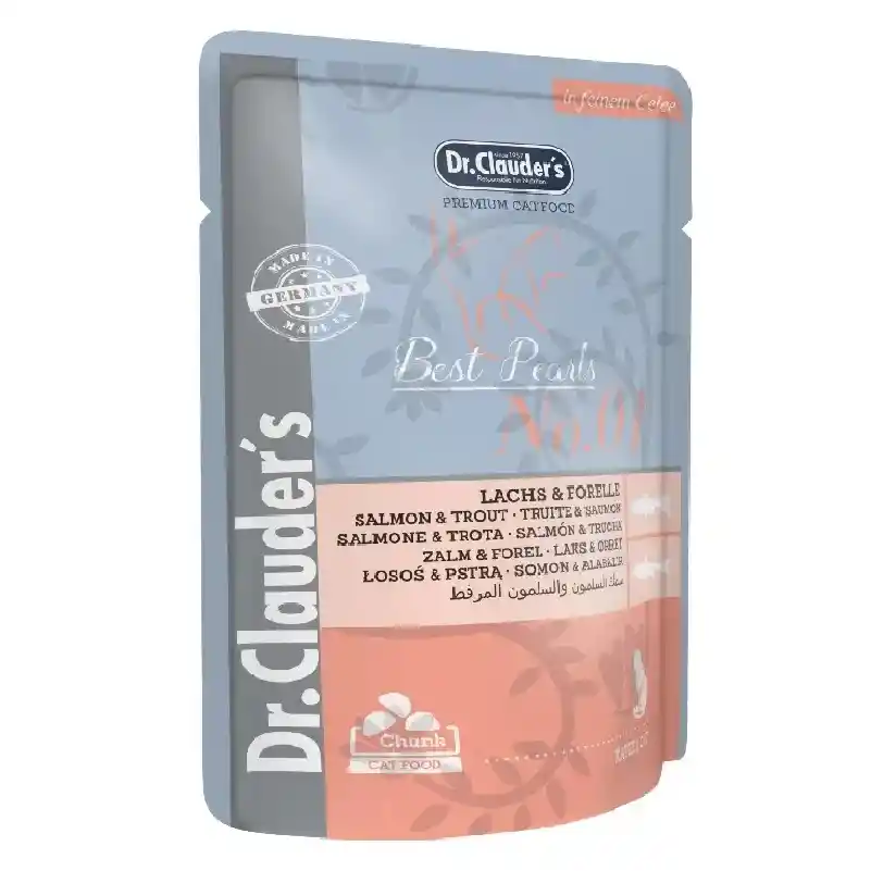 Pouche Dr Clauders Lachs Forelle (salmon Y Trucha De Gelatina) Para Gatos Adultos X100gr