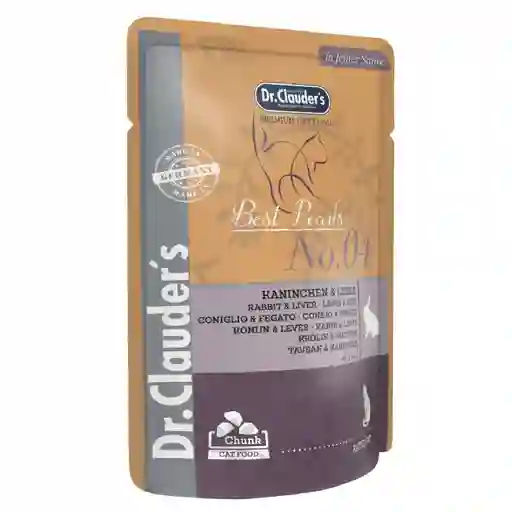 Pouche Dr Clauers Kaninchen Leer (conejo E Higado De Gelatina) Para Gatos Adultos X100gr