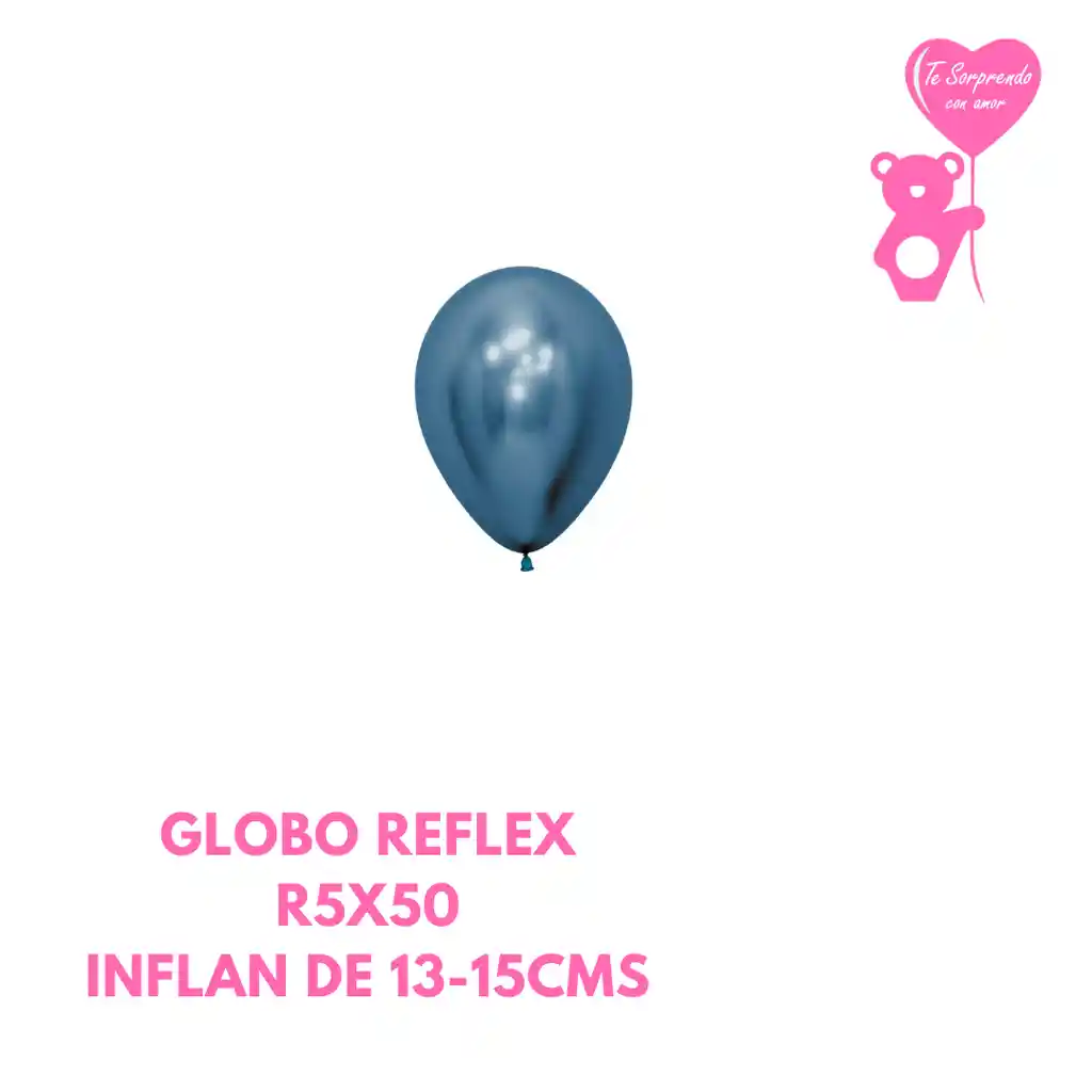 Globo O Bomba Reflex Azul Sempertex R5x50