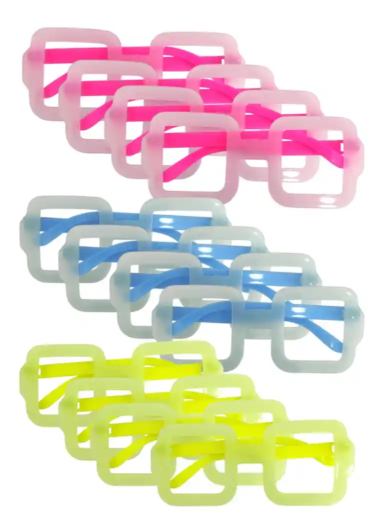 Gafas Neón Plásticas - Fiesta Neón Party Hora Loca X 12