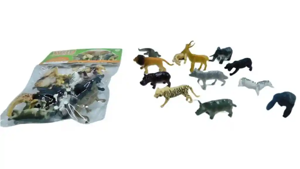 Juguetes Granja Animalitos Selva León Tigre Lobo Pesebre X12