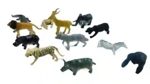 Juguetes Granja Animalitos Selva León Tigre Lobo Pesebre X12