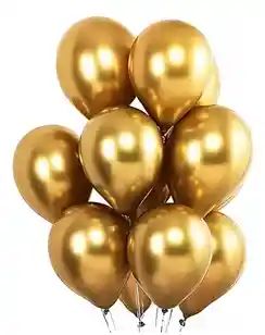Bomba, Globo Espejo, Dorada Metalizada R12 - 12unds
