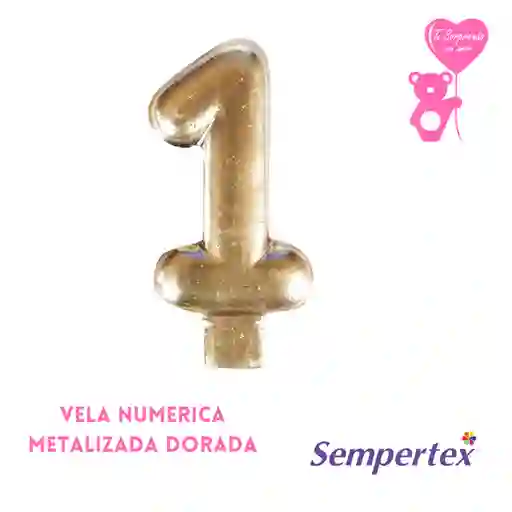 Vela Numero Dorada #1 Sempertex